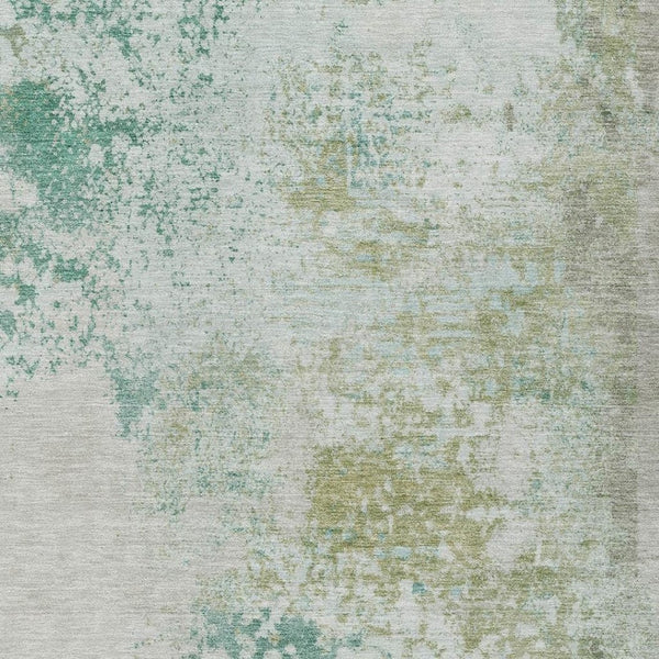 HomeRoots 5' Abstract Washable Area Rug in Beige, Teal, and Ivory – Stylish, Durable, Indoor/Outdoor Essential 5' X 8' 630808