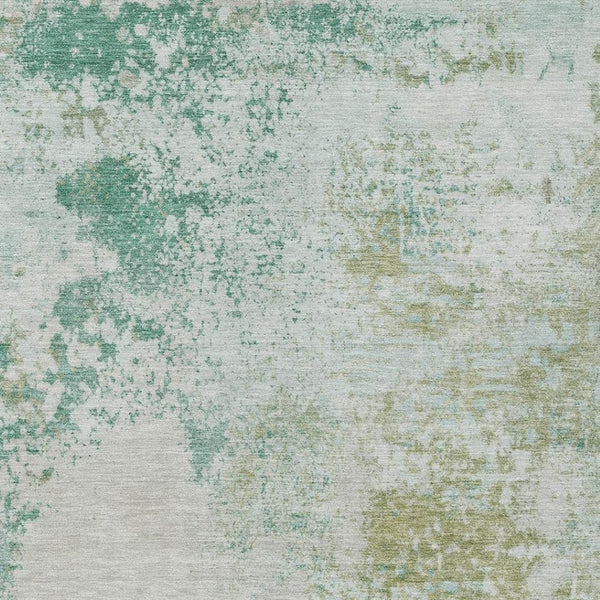 HomeRoots 5' Abstract Washable Area Rug in Beige, Teal, and Ivory – Stylish, Durable, Indoor/Outdoor Essential 8' X 10' 630810