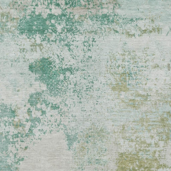 HomeRoots 5' Abstract Washable Area Rug in Beige, Teal, and Ivory – Stylish, Durable, Indoor/Outdoor Essential 9' X 12' 630811