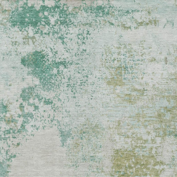 HomeRoots 5' Abstract Washable Area Rug in Beige, Teal, and Ivory – Stylish, Durable, Indoor/Outdoor Essential 10' X 14' 630812