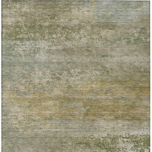 HomeRoots 5' Chic Beige and Fern Green Abstract Washable Area Rug for Indoor and Outdoor Living Spaces 8' X 10' 630828