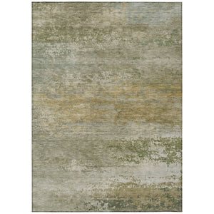 HomeRoots 5' Chic Beige and Fern Green Abstract Washable Area Rug for Indoor and Outdoor Living Spaces 9' X 12' 630829