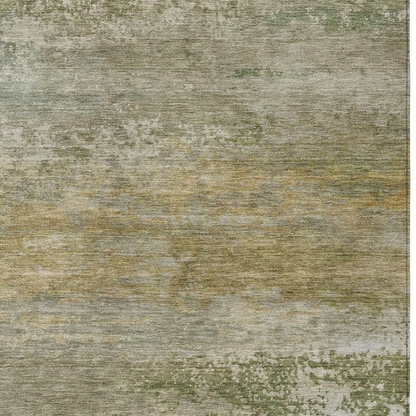 HomeRoots 5' Chic Beige and Fern Green Abstract Washable Area Rug for Indoor and Outdoor Living Spaces 9' X 12' 630829