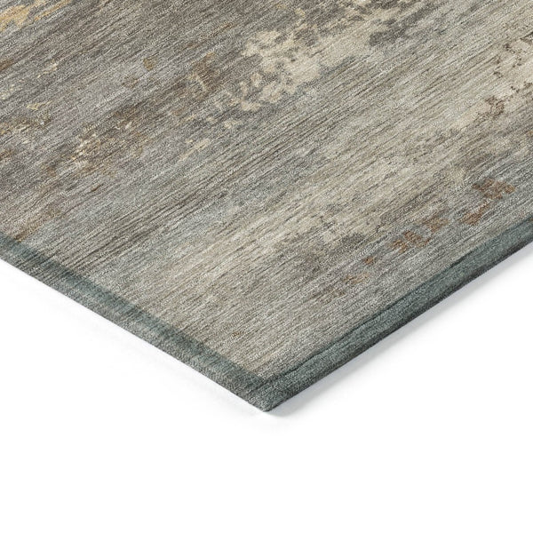 HomeRoots 5' Stylish Brown, Gray & Purple Abstract Washable Area Rug for Indoor & Outdoor Spaces, Durable Design 8' Round 630833