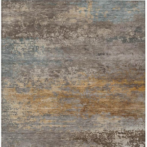 HomeRoots 5' Stylish Brown, Gray & Purple Abstract Washable Area Rug for Indoor & Outdoor Spaces, Durable Design 8' X 10' 630834