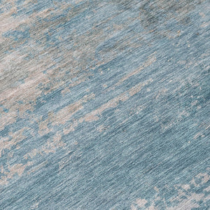 HomeRoots 5' Sky Blue and Gray Abstract Washable Area Rug - Stylish Indoor/Outdoor Design for Any Space 9' X 12' 630853