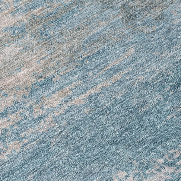 HomeRoots 5' Sky Blue and Gray Abstract Washable Area Rug - Stylish Indoor/Outdoor Design for Any Space 9' X 12' 630853