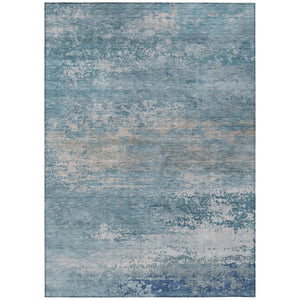 HomeRoots 5' Sky Blue and Gray Abstract Washable Area Rug - Stylish Indoor/Outdoor Design for Any Space 10' X 14' 630854