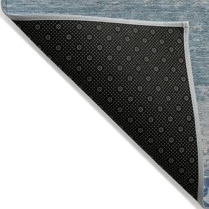 HomeRoots 5' Sky Blue and Gray Abstract Washable Area Rug - Stylish Indoor/Outdoor Design for Any Space 10' X 14' 630854