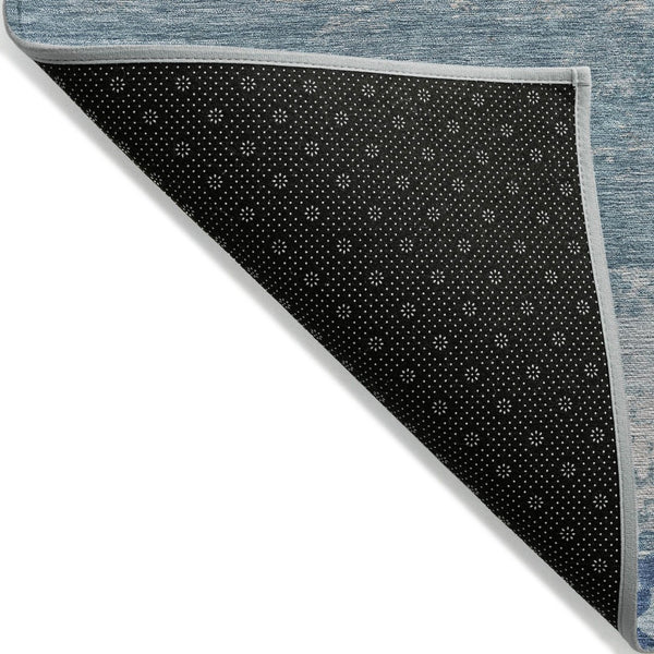 HomeRoots 5' Sky Blue and Gray Abstract Washable Area Rug - Stylish Indoor/Outdoor Design for Any Space 10' X 14' 630854