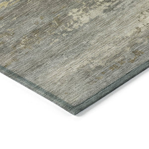 HomeRoots 5' Taupe Brown and Gold Abstract Washable Area Rug – Stylish, Durable, Indoor Outdoor Design Perfect for Any Space 8' Round 630863