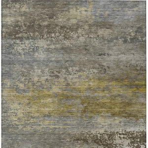 HomeRoots 5' Taupe Brown and Gold Abstract Washable Area Rug – Stylish, Durable, Indoor Outdoor Design Perfect for Any Space 9' X 12' 630865