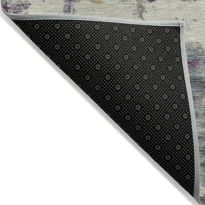 HomeRoots 5' Stylish Purple and Gold Abstract Area Rug - Durable, Washable, Indoor/Outdoor Design for Modern Spaces 10' X 14' 630872