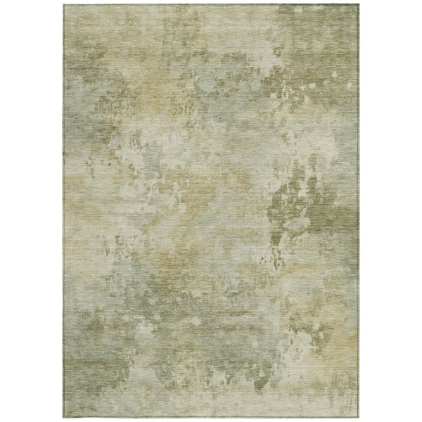 HomeRoots 5' Sage and Beige Abstract Area Rug - Stylish, Durable, Machine-Washable for Indoor & Outdoor Spaces 5' X 8' 630886