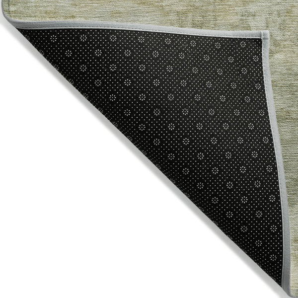 HomeRoots 5' Sage and Beige Abstract Area Rug - Stylish, Durable, Machine-Washable for Indoor & Outdoor Spaces 8' Round 630887