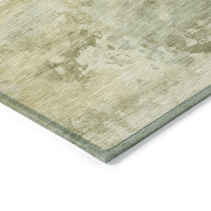 HomeRoots 5' Sage and Beige Abstract Area Rug - Stylish, Durable, Machine-Washable for Indoor & Outdoor Spaces 8' Round 630887