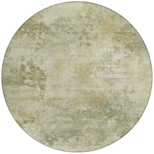 HomeRoots 5' Sage and Beige Abstract Area Rug - Stylish, Durable, Machine-Washable for Indoor & Outdoor Spaces 8' Round 630887