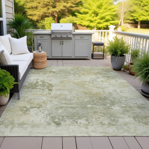 HomeRoots 5' Sage and Beige Abstract Area Rug - Stylish, Durable, Machine-Washable for Indoor & Outdoor Spaces 8' X 10' 630888