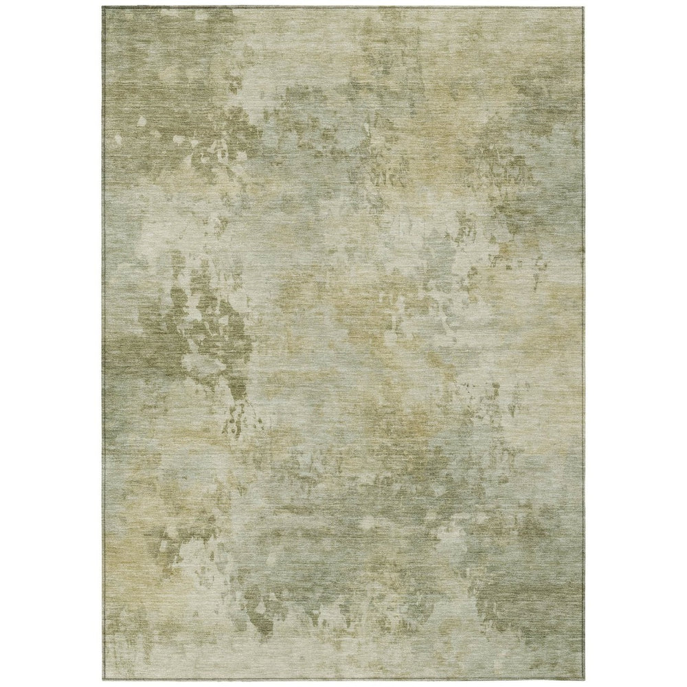 HomeRoots 5' Sage and Beige Abstract Area Rug - Stylish, Durable, Machine-Washable for Indoor & Outdoor Spaces 8' X 10' 630888