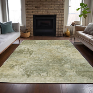 HomeRoots 5' Sage and Beige Abstract Area Rug - Stylish, Durable, Machine-Washable for Indoor & Outdoor Spaces 8' X 10' 630888