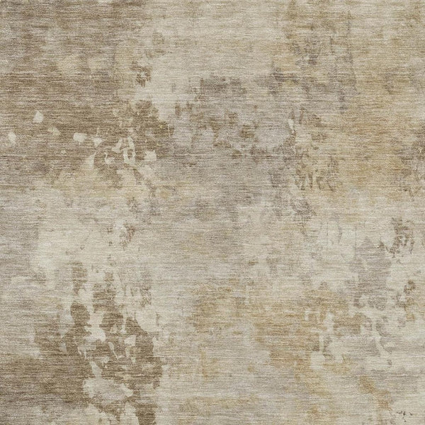 HomeRoots 5' Durable Tan and Beige Abstract Washable Area Rug for Versatile Indoor and Outdoor Spaces 5' X 8' 630892
