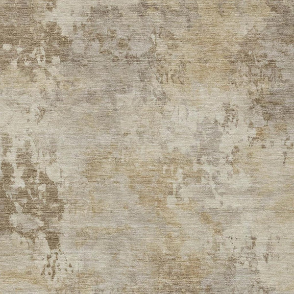 HomeRoots 5' Durable Tan and Beige Abstract Washable Area Rug for Versatile Indoor and Outdoor Spaces 9' X 12' 630895