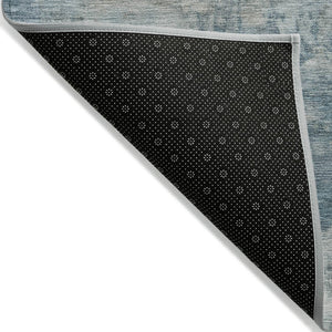HomeRoots 5' Teal Blue and Beige Abstract Area Rug - Stylish, Washable, Durable for Indoor and Outdoor Use 5' X 8' 630898