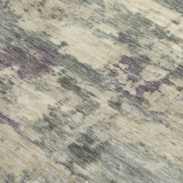 HomeRoots 5' Sage Gray and Plum Abstract Area Rug - Washable, Durable, Indoor/Outdoor, Perfect for High Traffic Spaces 5' X 8' 630904