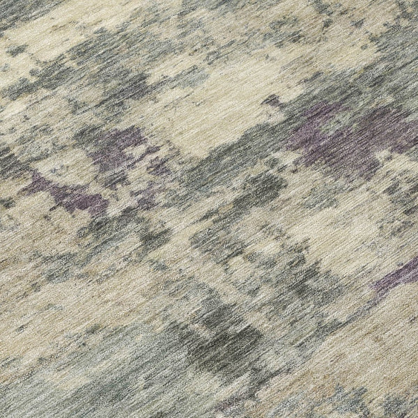 HomeRoots 5' Sage Gray and Plum Abstract Area Rug - Washable, Durable, Indoor/Outdoor, Perfect for High Traffic Spaces 10' X 14' 630908