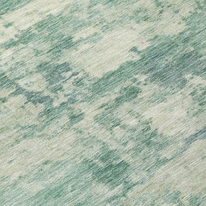 HomeRoots 5' Teal Blue and Pale Aqua Abstract Area Rug - Durable, Washable Indoor/Outdoor Carpet for Any Space 9' X 12' 630913