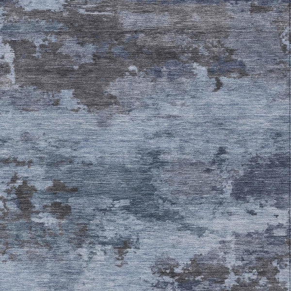 HomeRoots 5' Blue and Charcoal Abstract Area Rug - Stylish, Washable, Durable for Indoor and Outdoor Use 5' X 8' 630916