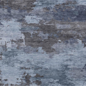 HomeRoots 5' Blue and Charcoal Abstract Area Rug - Stylish, Washable, Durable for Indoor and Outdoor Use 8' X 10' 630918