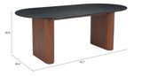 Lassig Dining Table Black & Walnut 110300 Zuo Modern