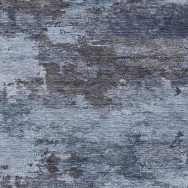 HomeRoots 5' Blue and Charcoal Abstract Area Rug - Stylish, Washable, Durable for Indoor and Outdoor Use 10' X 14' 630920