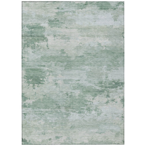HomeRoots 5' Contemporary Mint Green and Pale Aqua Abstract Washable Rug for Indoor and Outdoor Spaces 8' X 10' 630924
