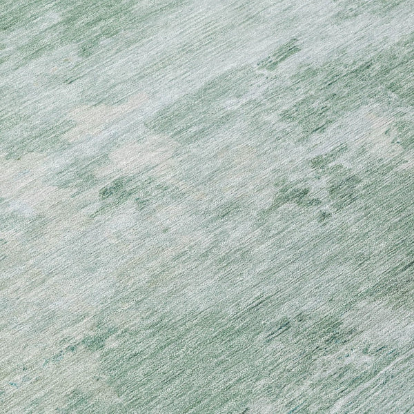 HomeRoots 5' Contemporary Mint Green and Pale Aqua Abstract Washable Rug for Indoor and Outdoor Spaces 8' X 10' 630924
