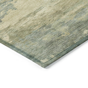 HomeRoots 5' Durable Pale Aqua and Khaki Abstract Indoor-Outdoor Area Rug for Stylish Home Décor Solutions 8' Round 630935