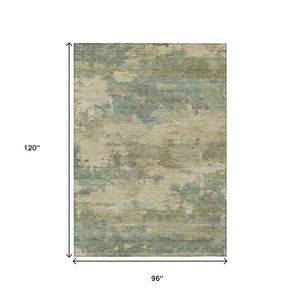 HomeRoots 5' Durable Pale Aqua and Khaki Abstract Indoor-Outdoor Area Rug for Stylish Home Décor Solutions 8' X 10' 630936