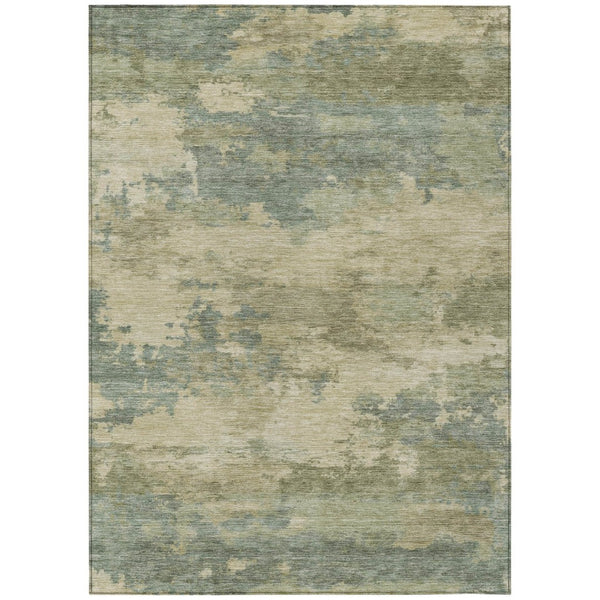 HomeRoots 5' Durable Pale Aqua and Khaki Abstract Indoor-Outdoor Area Rug for Stylish Home Décor Solutions 8' X 10' 630936