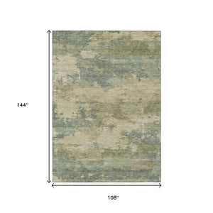 HomeRoots 5' Durable Pale Aqua and Khaki Abstract Indoor-Outdoor Area Rug for Stylish Home Décor Solutions 9' X 12' 630937