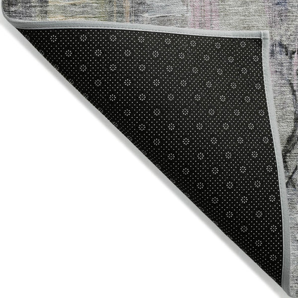 HomeRoots 5' Blue Black Copper Abstract Area Rug - Durable, Washable Design for Indoor & Outdoor Spaces 5' X 8' 630946