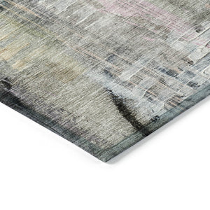 HomeRoots 5' Blue Black Copper Abstract Area Rug - Durable, Washable Design for Indoor & Outdoor Spaces 8' Round 630947