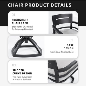 English Elm Outdoor Patio Aluminum Swivel Rocker Set – Stylish 360° Motion Chairs With Sunbrella Cushions! W1886P163383