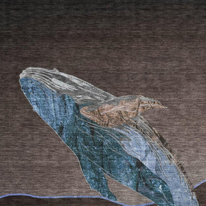 HomeRoots 5' Bold Brown and Denim Blue Animal Print Area Rug - Durable, Washable, Indoor-Outdoor Style Essential 8' X 10' 630960