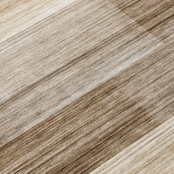 HomeRoots 5' Durable Brown and Ivory Striped Area Rug for Indoor or Outdoor Spaces - Stylish, Washable Design 9' X 12' 630979