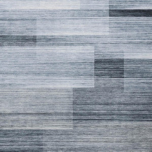 HomeRoots 5' Durable Denim Blue and Ivory Striped Area Rug for Indoor and Outdoor Spaces, Easy Care & Stylish 5' X 8' 630982