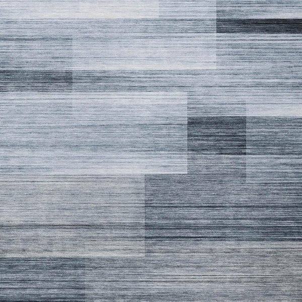 HomeRoots 5' Durable Denim Blue and Ivory Striped Area Rug for Indoor and Outdoor Spaces, Easy Care & Stylish 5' X 8' 630982