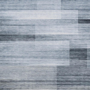 HomeRoots 5' Durable Denim Blue and Ivory Striped Area Rug for Indoor and Outdoor Spaces, Easy Care & Stylish 8' X 10' 630984