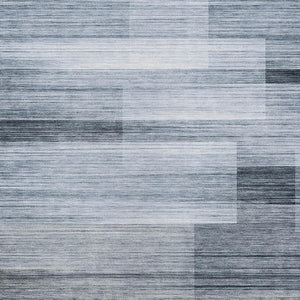 HomeRoots 5' Durable Denim Blue and Ivory Striped Area Rug for Indoor and Outdoor Spaces, Easy Care & Stylish 9' X 12' 630985