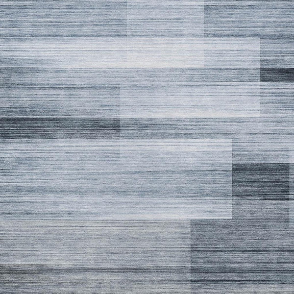 HomeRoots 5' Durable Denim Blue and Ivory Striped Area Rug for Indoor and Outdoor Spaces, Easy Care & Stylish 9' X 12' 630985